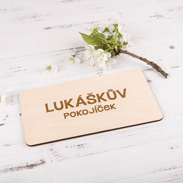 Cedulka na dveře se jménem a textem - Chlapecká