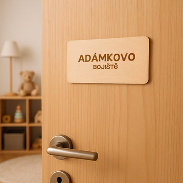 Cedulka na dveře se jménem a textem - Chlapecká