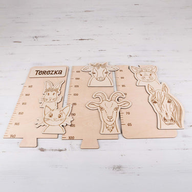 Dětský metr na zeď - farma