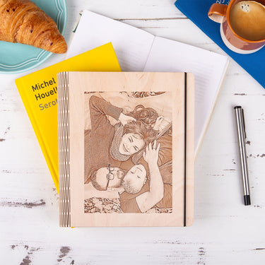 Zápisník s dřevěnými deskami - S vaší fotografií