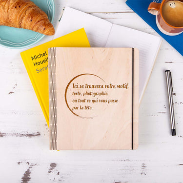 Zápisník s dřevěnými deskami - Váš motiv