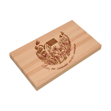 Dárkové masivní prkénko s gravírováním, motiv domov