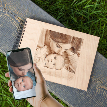 Dřevěné fotoalbum, s vaší fotografií