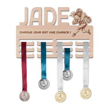 Věšák na medaile - Americký fotbal, žena