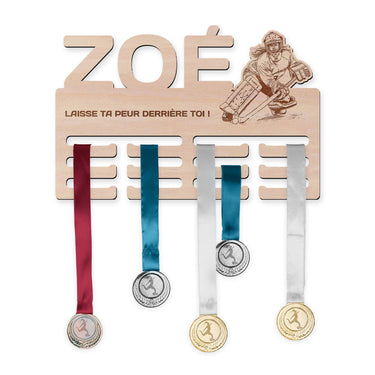 Věšák na medaile - Hokejbal, žena brankářka