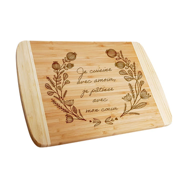 Dárkové bambusové prkénko s gravírováním, motiv makovice