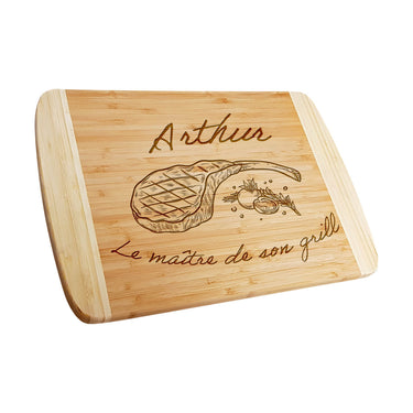 Dárkové bambusové prkénko s gravírováním, motiv Mistr grilu