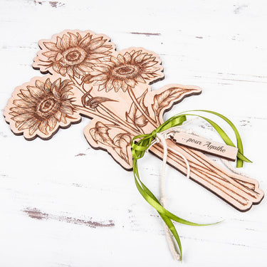 Dřevěná kytice Slunečnice