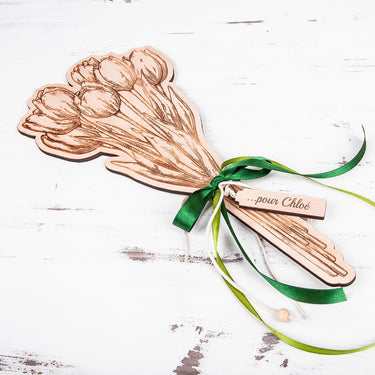 Dřevěná kytice Tulipán