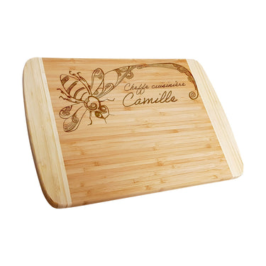Dárkové bambusové prkénko s gravírováním, motiv včela