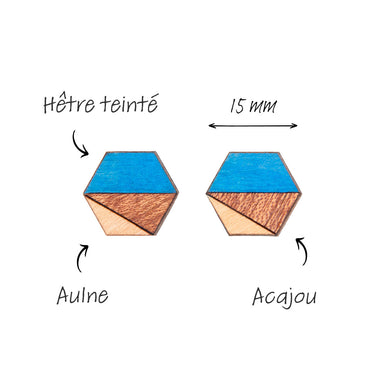 Dřevěné náušnice HOORAY Azul