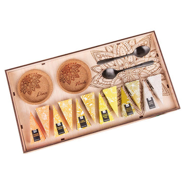 Čajová sada KLASIK v dřevěné kazetě a s motivem na míru