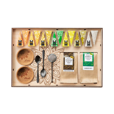 Čajová sada PREMIUM v dřevěné kazetě a s motivem na míru