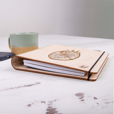 Zápisník s dřevěnými deskami - Motiv dřevo