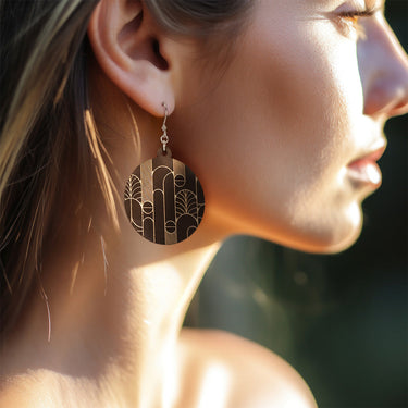 Dřevěné náušnice HOORAY Black Secese