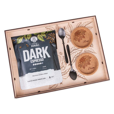 Kávová sada KLASIK v dřevěné kazetě a s motivem na míru